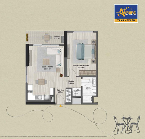 Alliance Brookfield 1+1 C Daire Planı