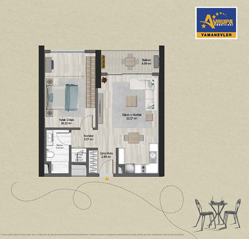 Alliance Brookfield 1+1 D Daire Planı