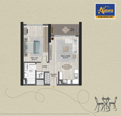 Alliance Brookfield 1+1 DT Daire Planı