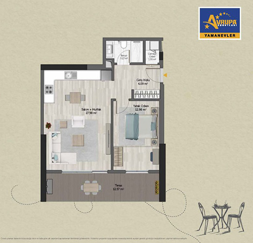 Alliance Brookfield 1+1 ET Daire Planı