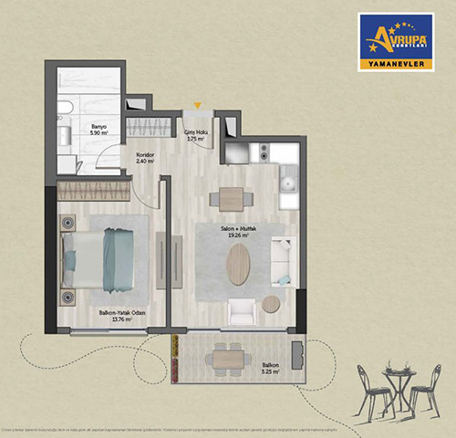 Alliance Brookfield 1+1 F Daire Planı