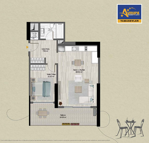 Alliance Brookfield 1+1 G Daire Planı