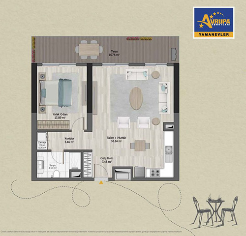 Alliance Brookfield 1+1 HT Daire Planı