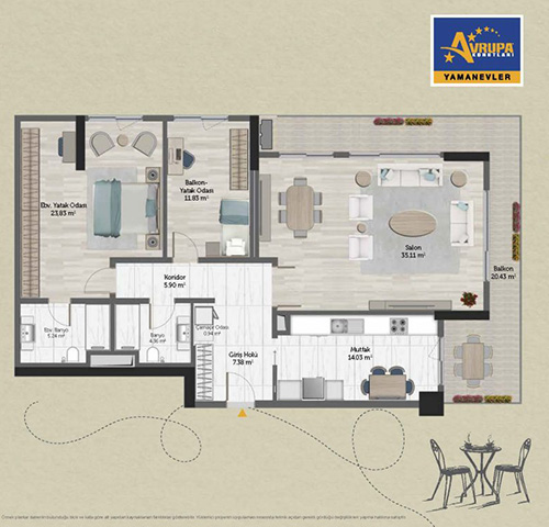 Alliance Brookfield 2+1 B Daire Planı