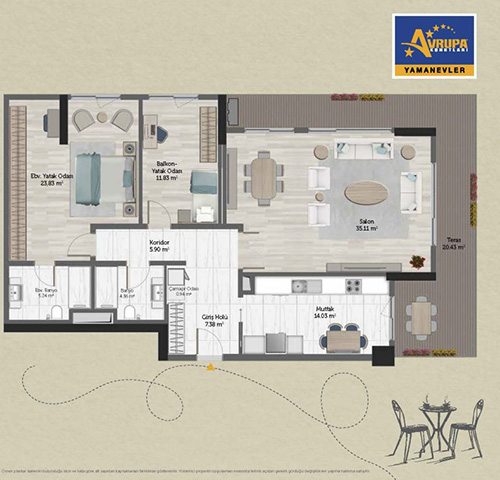 Alliance Brookfield 2+1 BT Daire Planı