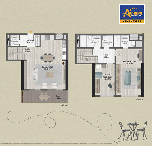 Alliance Brookfield 2+1 CT Daire Planı