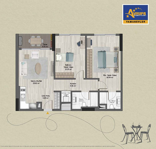 Alliance Brookfield 2+1 DT Daire Planı