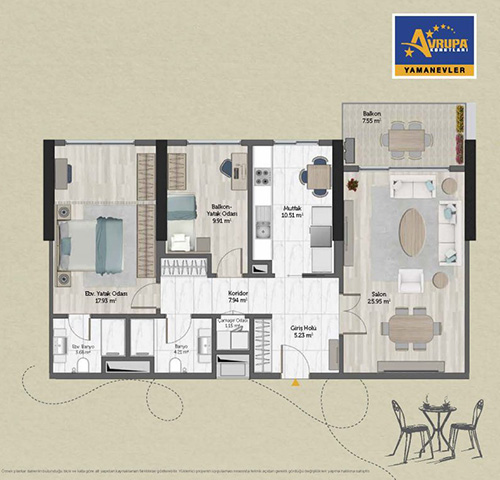 Alliance Brookfield 2+1 F Daire Planı