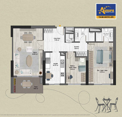 Alliance Brookfield 2+1 GT Daire Planı