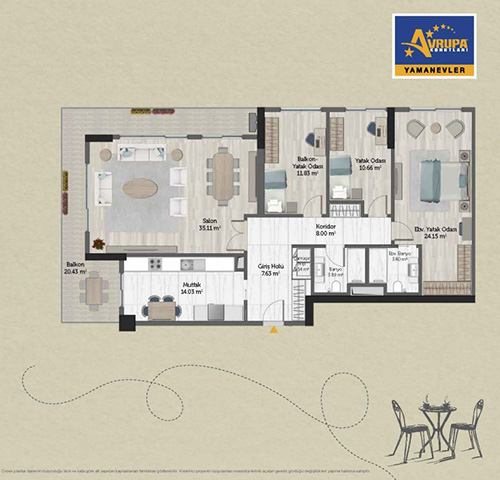 Alliance Brookfield 3+1 C Daire Planı