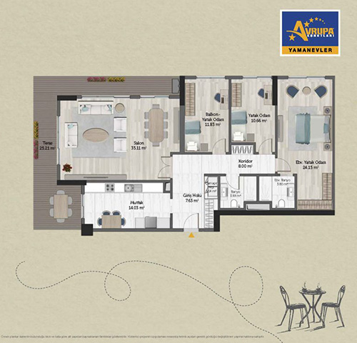 Alliance Brookfield 3+1 CT Daire Planı