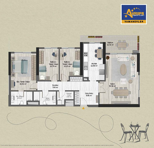 Alliance Brookfield 3+1 D Daire Planı