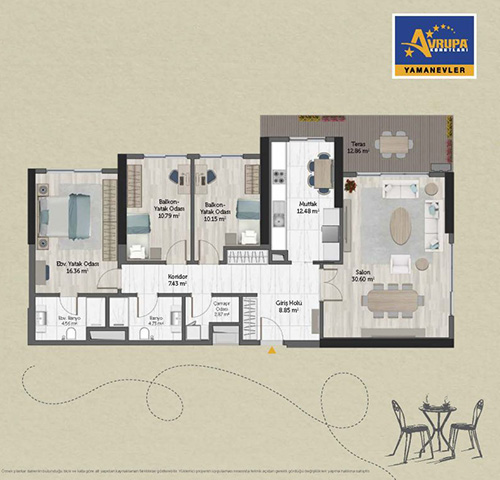 Alliance Brookfield 3+1 DT Daire Planı