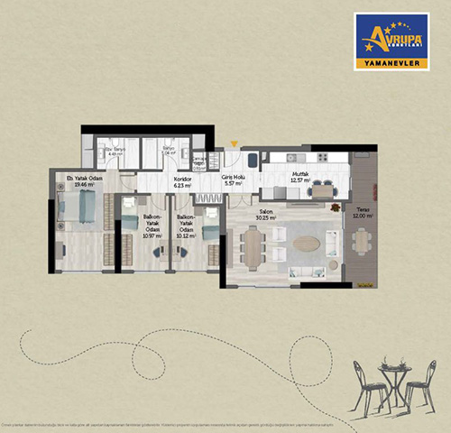 Alliance Brookfield 3+1 ET Daire Planı