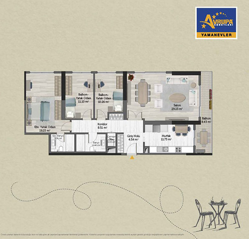 Alliance Brookfield 3+1 H Daire Planı