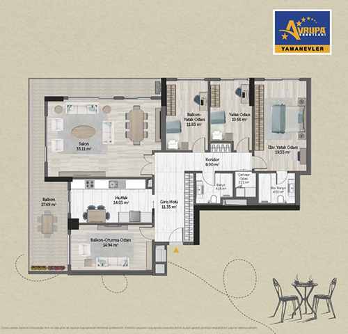 Alliance Brookfield 4+1 B Daire Planı