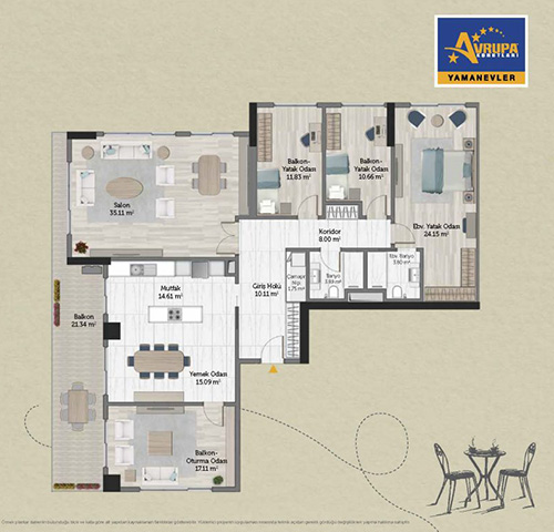 Alliance Brookfield 4+1 C Daire Planı